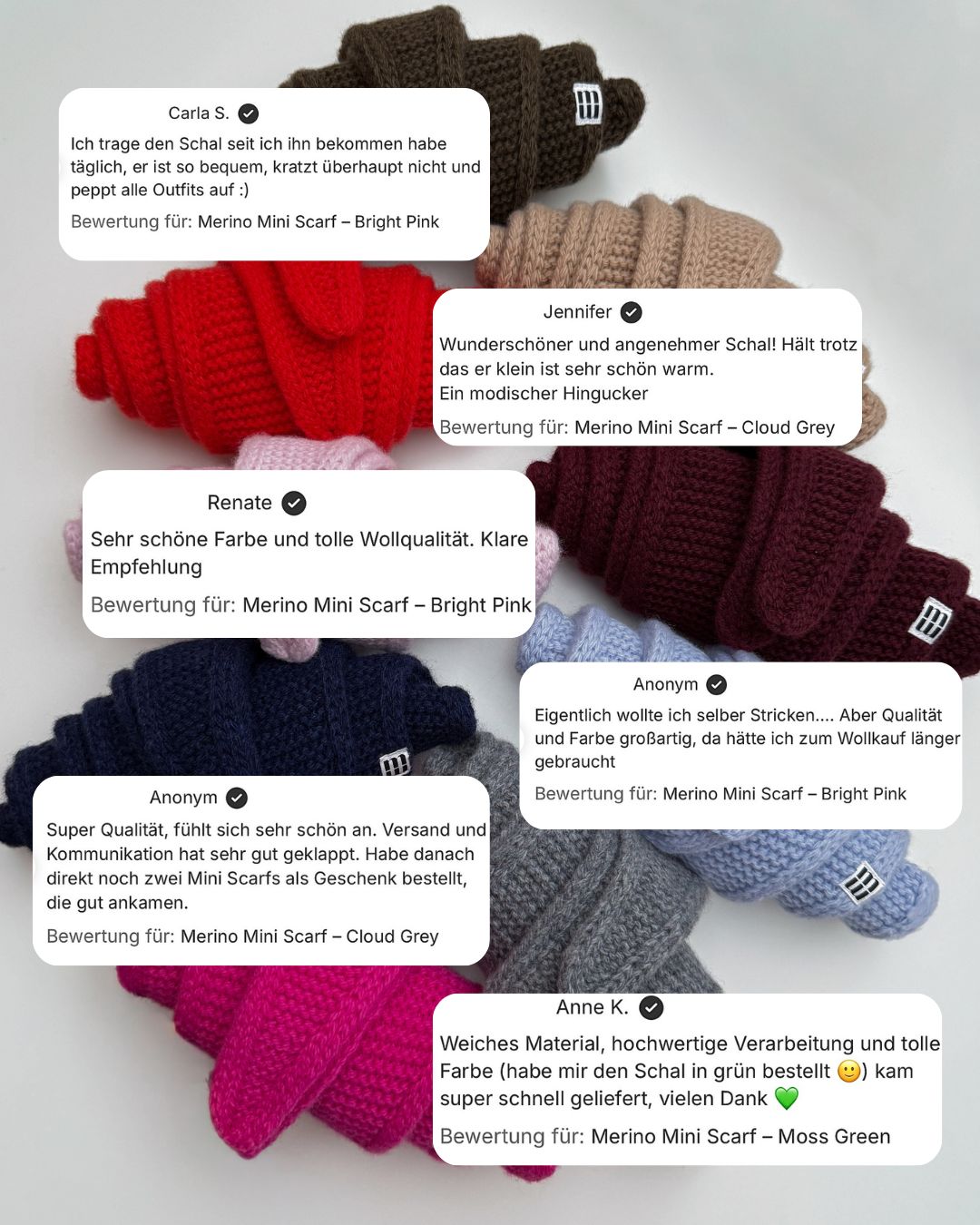 Merino Mini Scarf – Bright Pink
