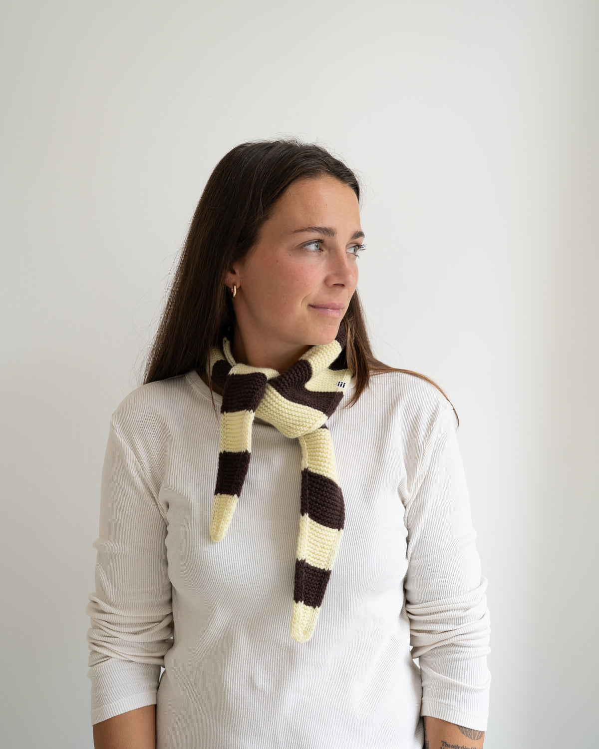Mini Scarf Striped – Yellow/Mocha