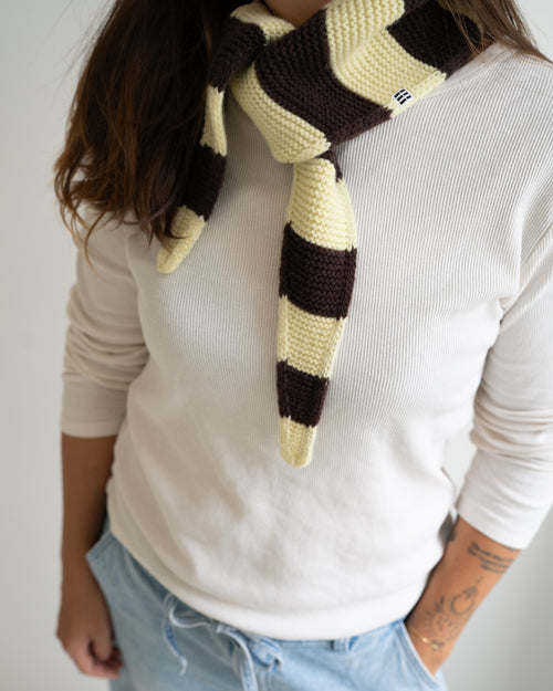 Mini Scarf Striped – Yellow/Mocha