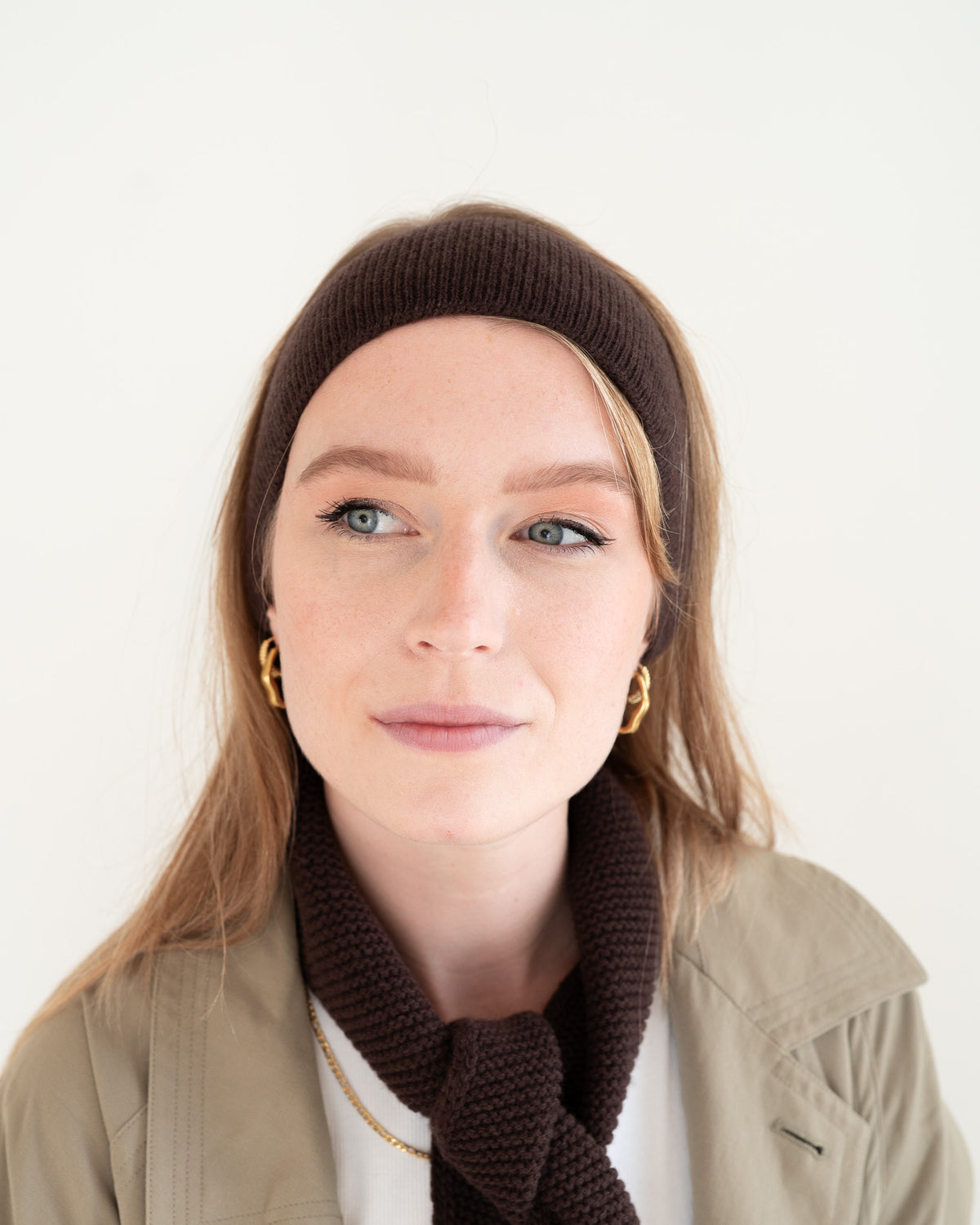 Set aus Stirnband und Mini Scarf – Mocha