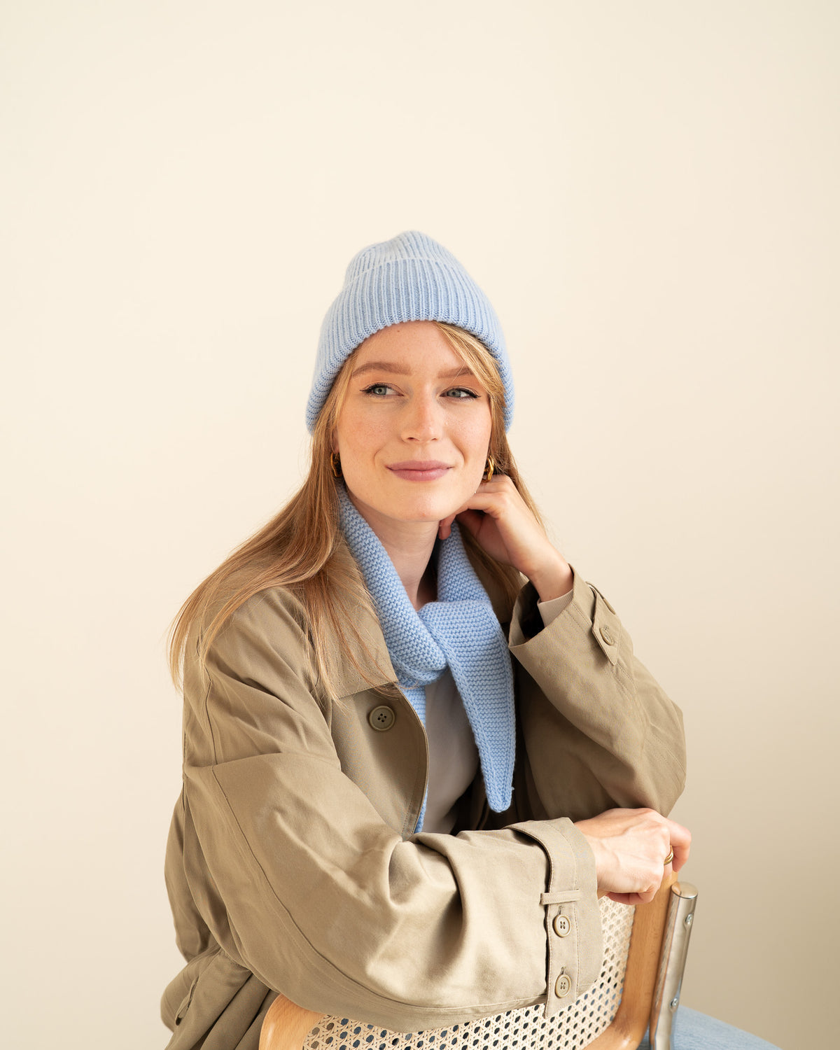 Set aus Beanie und Mini Scarf - Sky Blue
