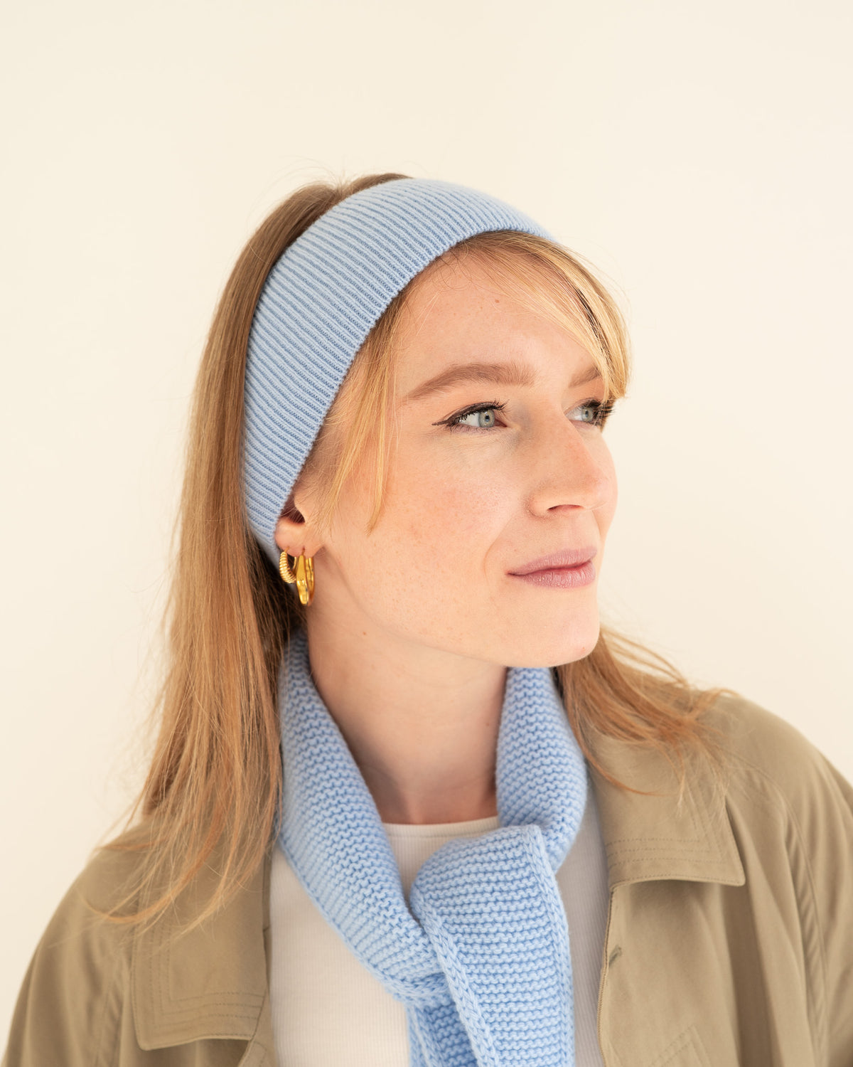 Set aus Stirnband und Mini Scarf – Sky Blue