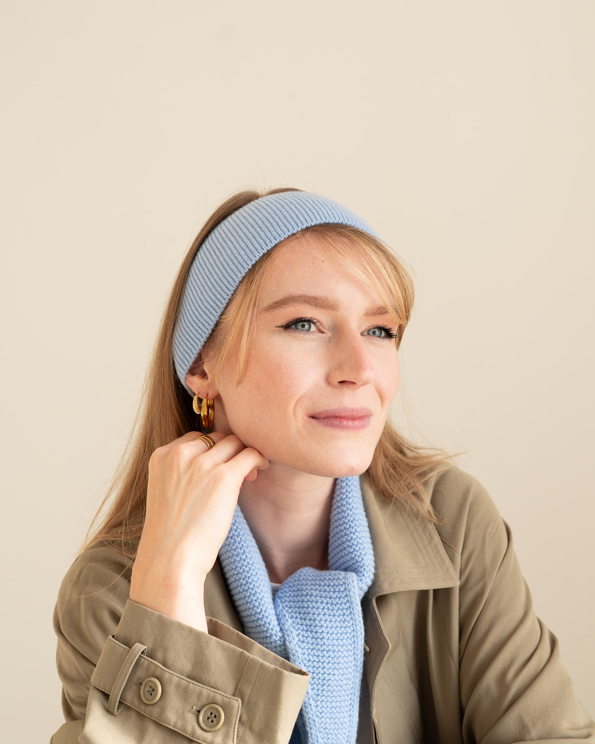 Set aus Stirnband und Mini Scarf – Sky Blue