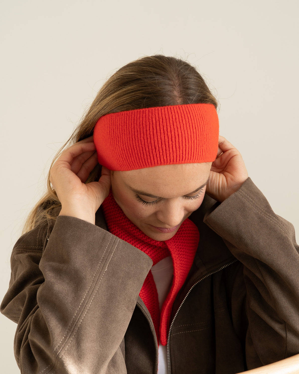 Set aus Stirnband und Mini Scarf – Golden Orange