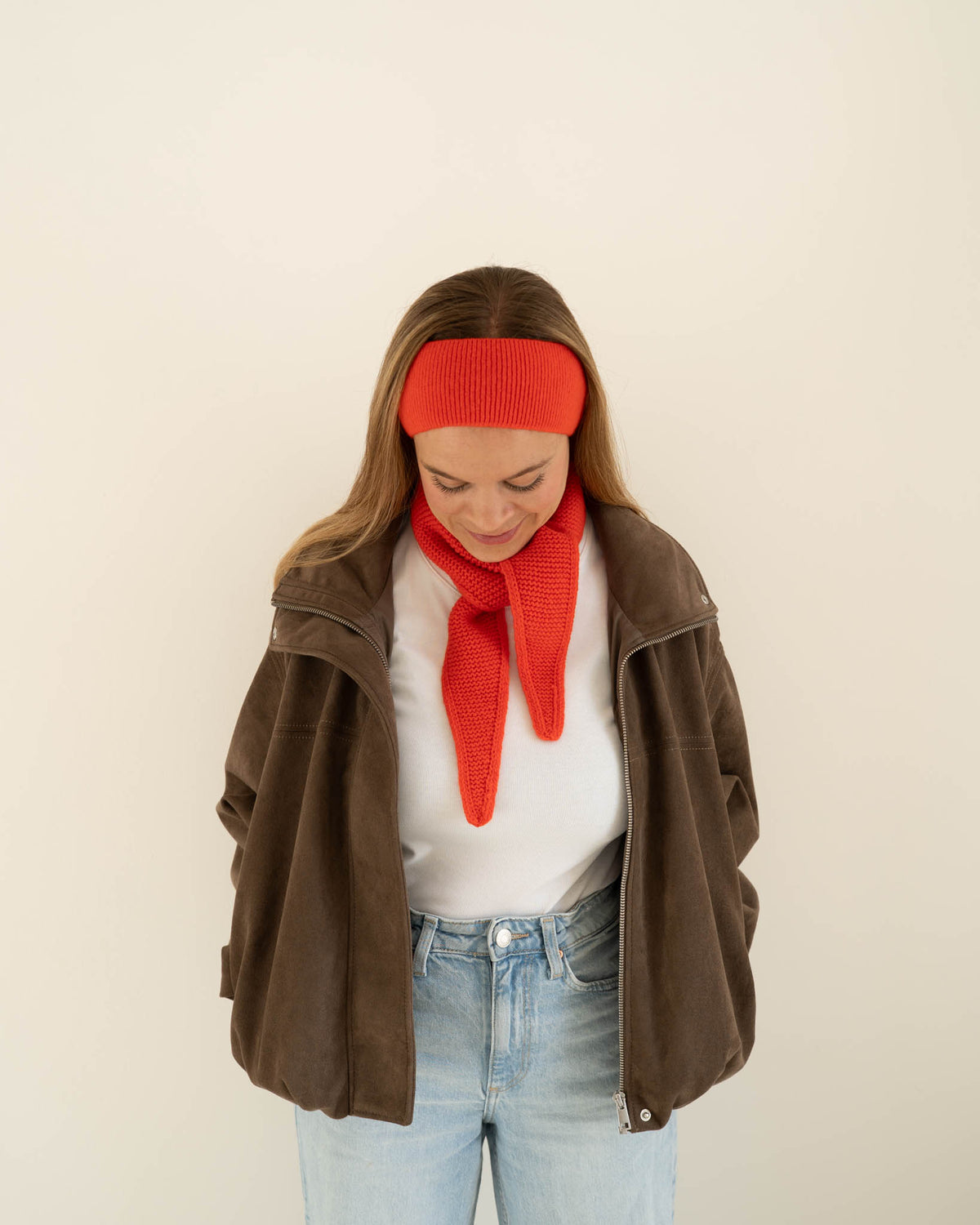Set aus Stirnband und Mini Scarf – Golden Orange