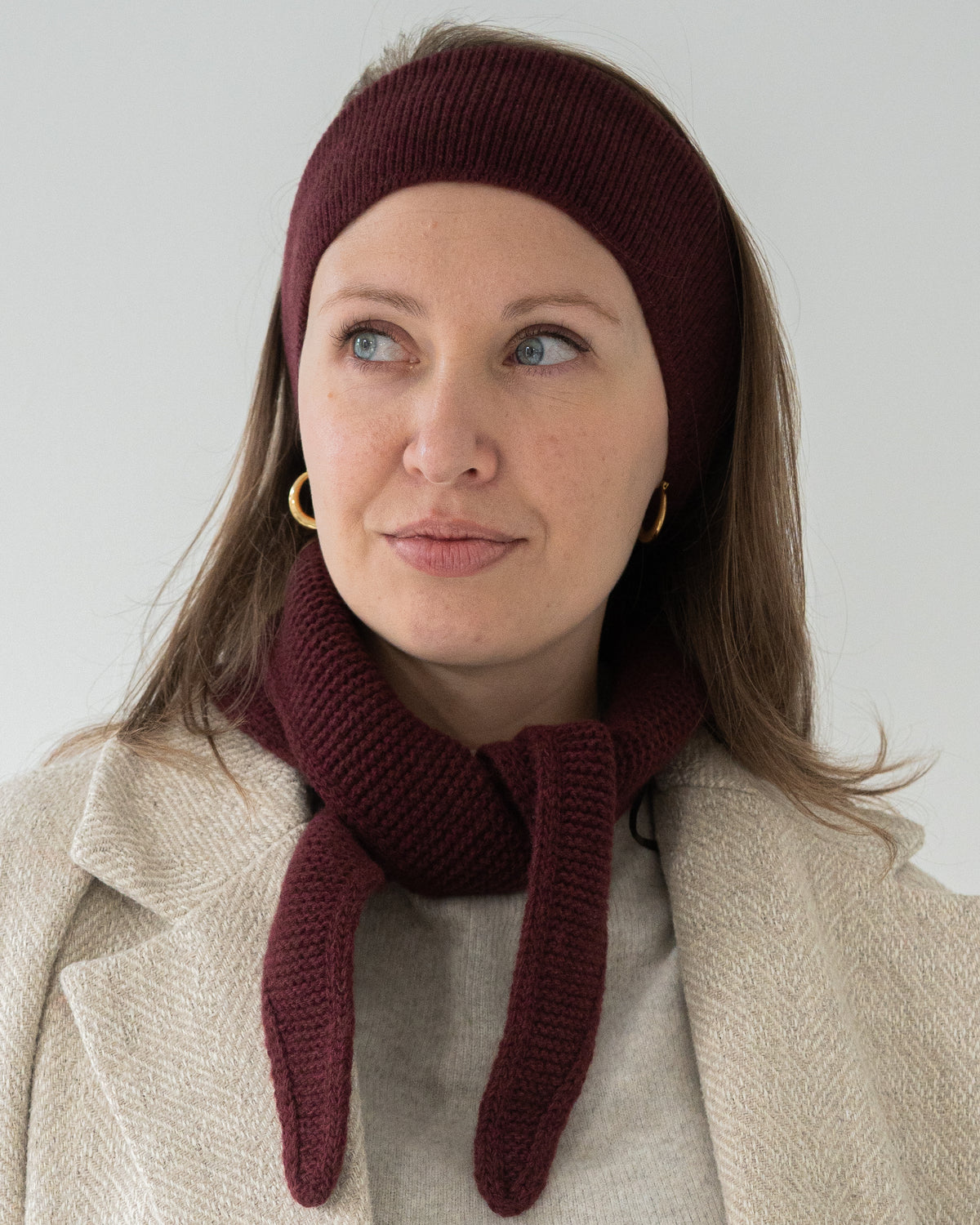 Merino Mini Scarf – Burgundy