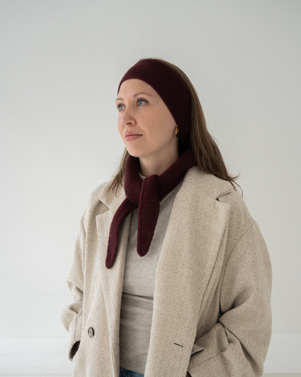 Merino Stirnband – Burgundy