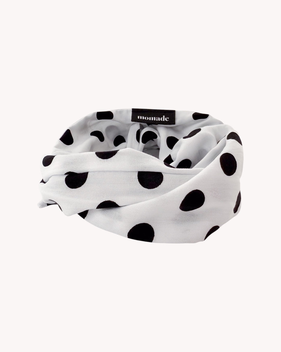 Drahthaarband Viskose – Weiß Polka Dots