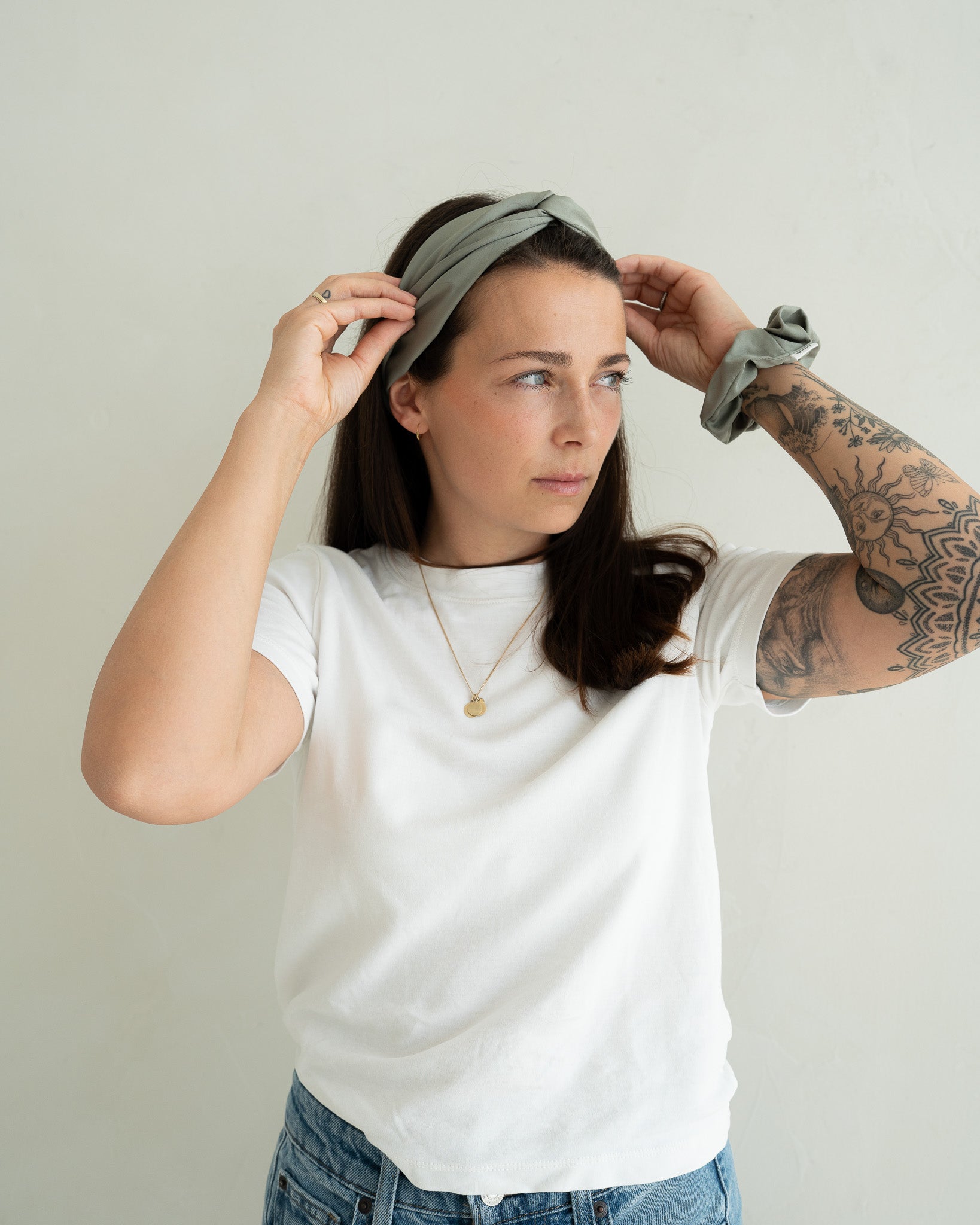 Drahthaarband Satin – Sage
