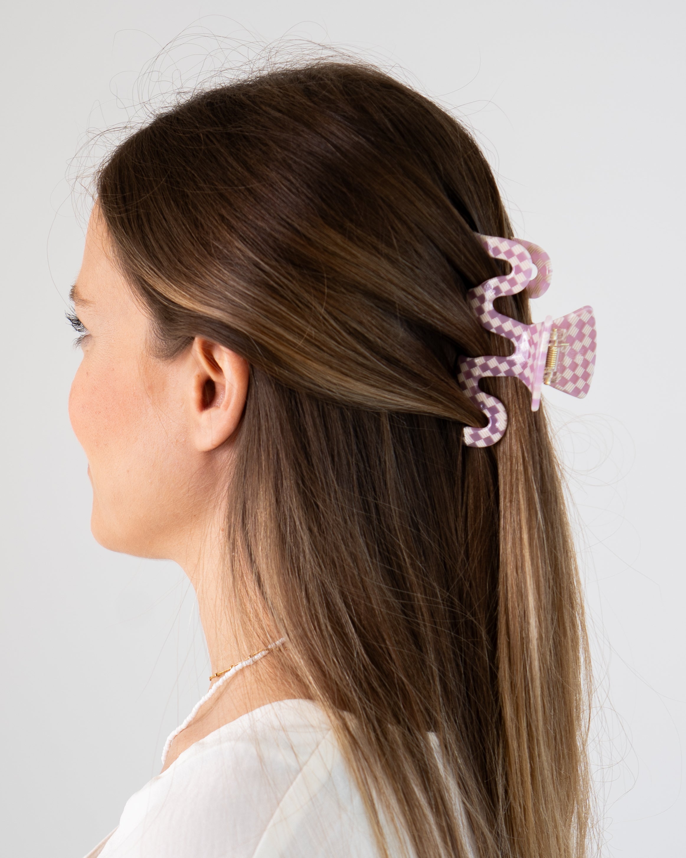 Pink Checkered – Haarklammer
