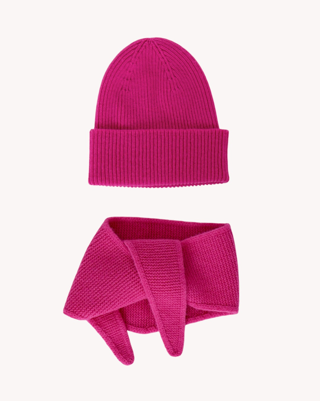 Set aus Beanie und Mini Scarf - Bright Pink