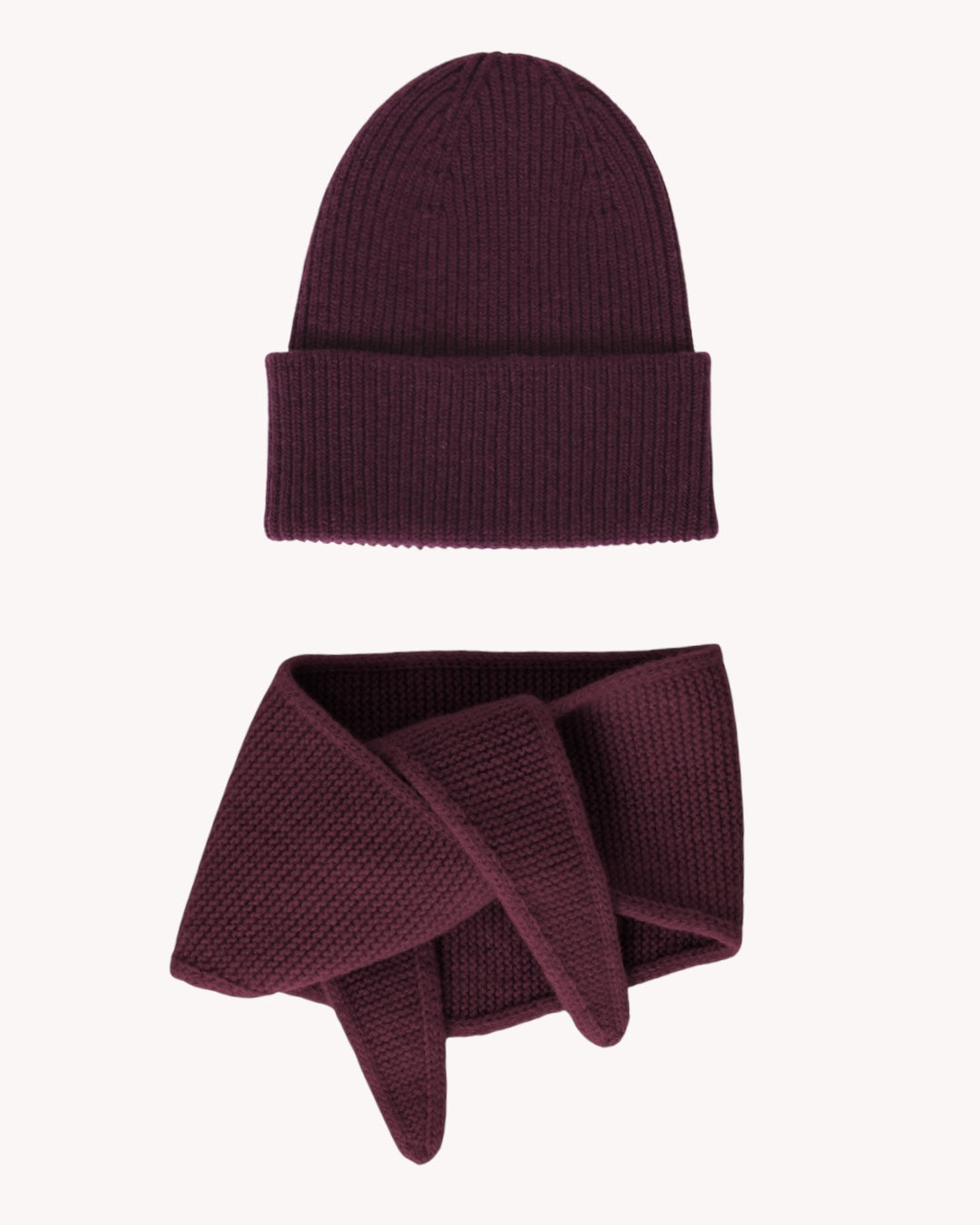 Set aus Beanie und Mini Scarf - Burgundy