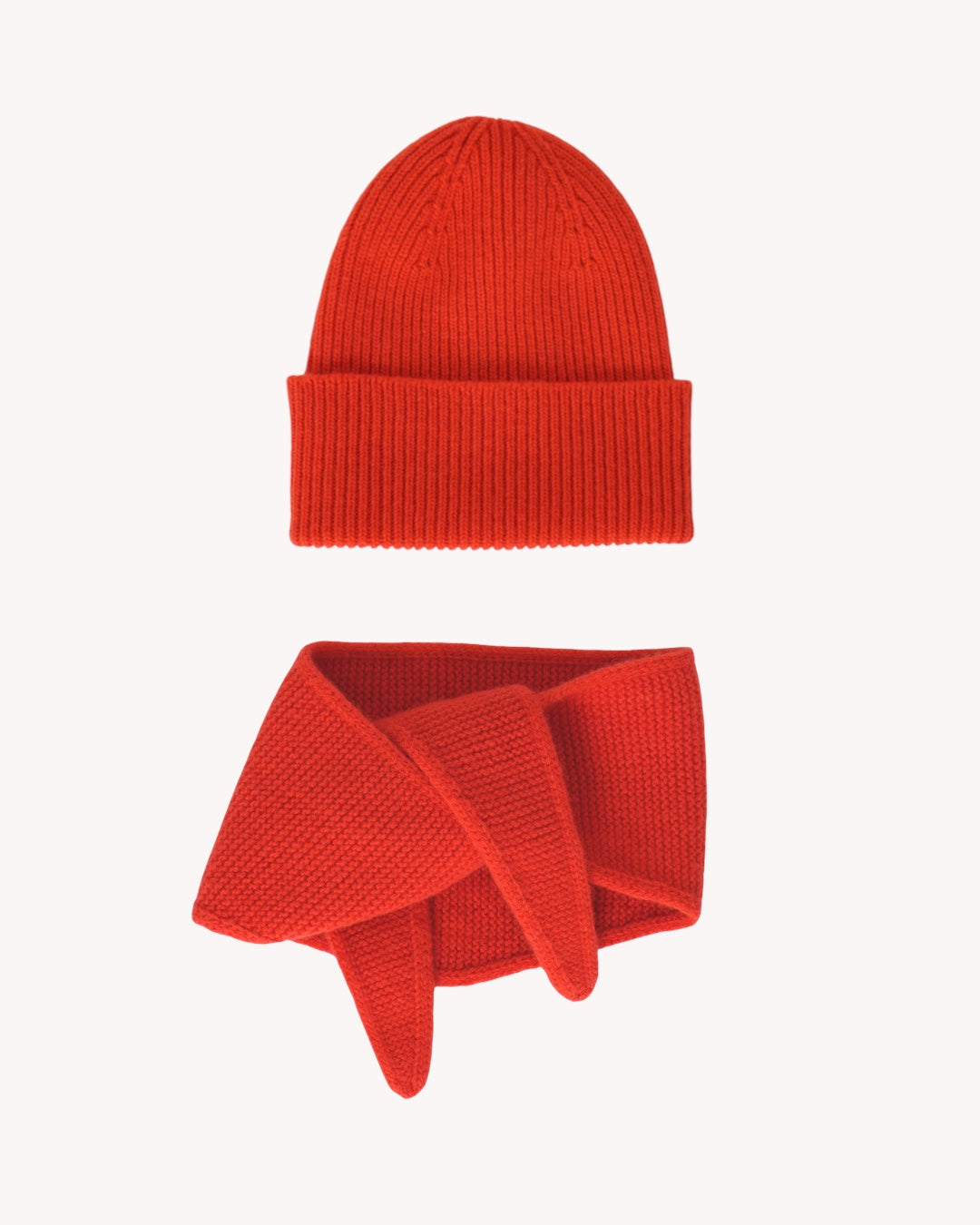 Set aus Beanie und Mini Scarf - Golden Orange
