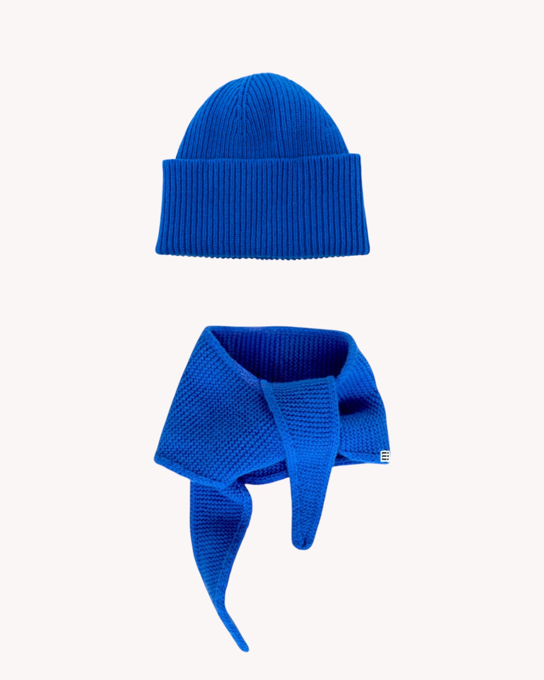 Set aus Beanie und Mini Scarf – Royal Blue
