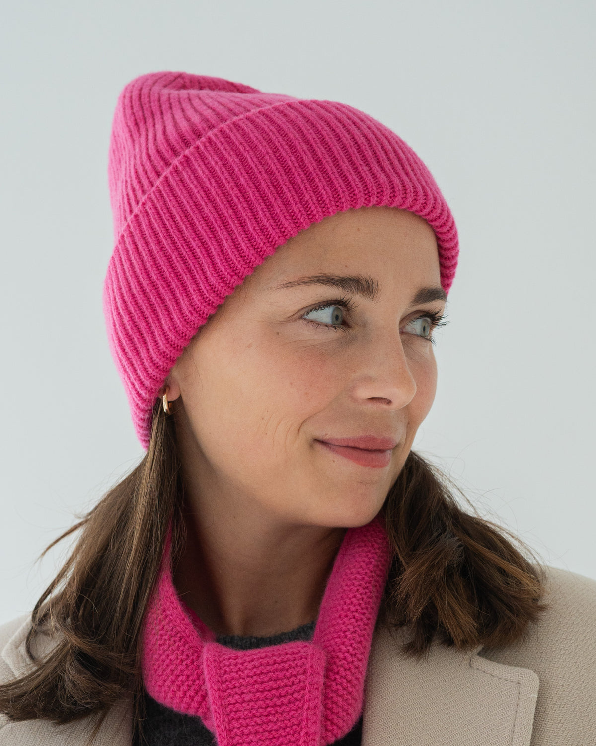Merino Beanie - Bright Pink
