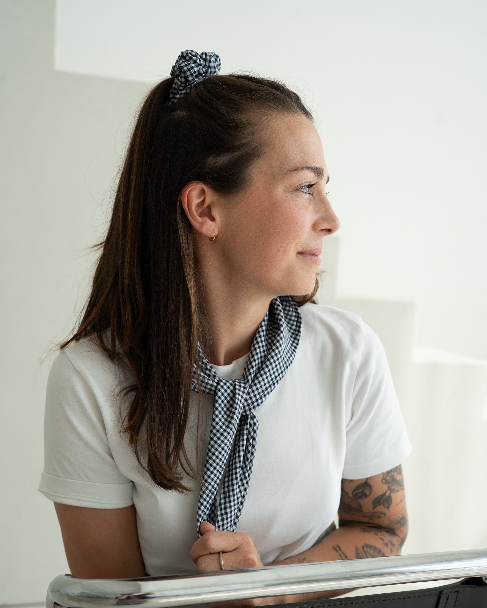 Scrunchie Checkered – Navy