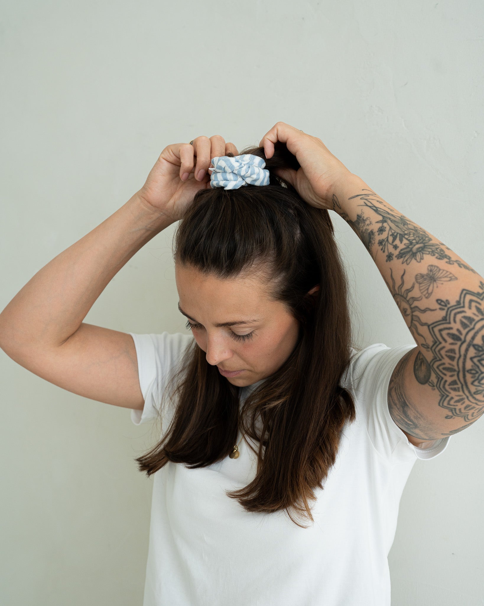 Scrunchie Striped – Soft Blue
