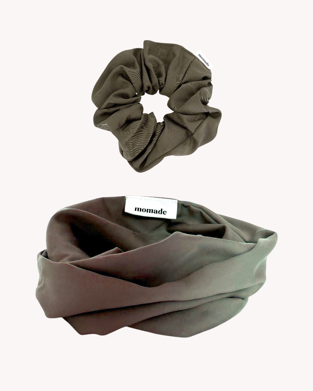 Set aus Drahthaarband und Scrunchie – Olive
