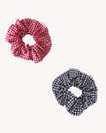 Scrunchie-Set Checkered – Berry & Navy