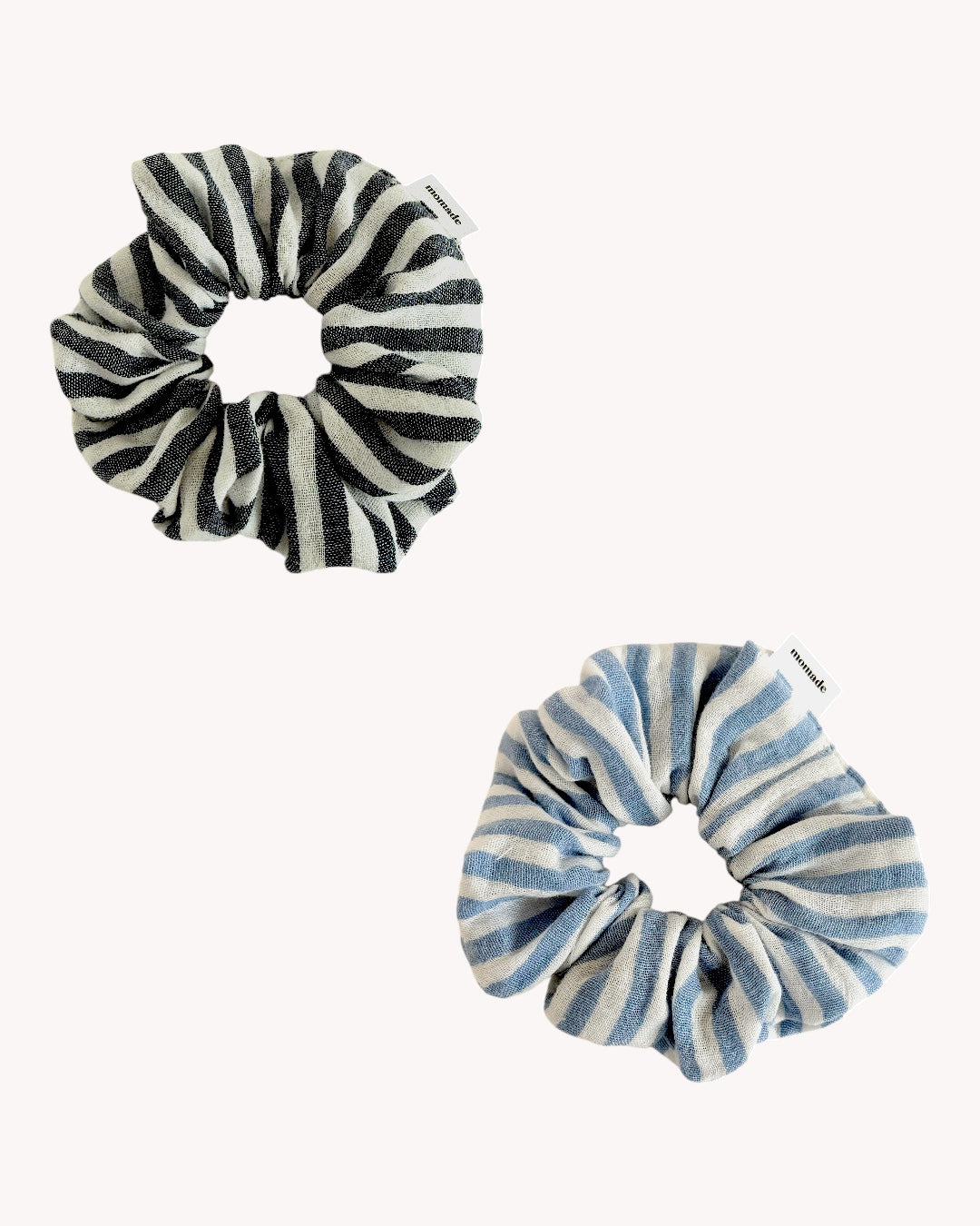 Scrunchie-Set Striped – Soft Blue & Anthrazit