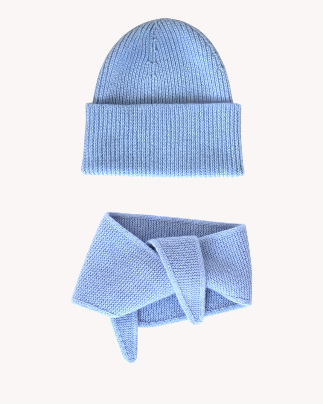 Set aus Beanie und Mini Scarf - Sky Blue