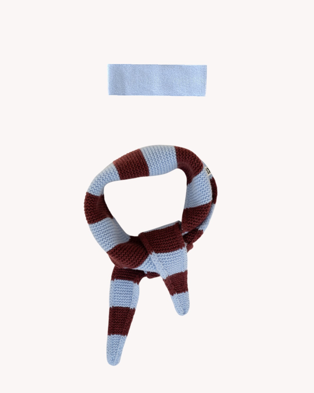Set aus Stirnband und Striped Mini Scarf – Sky Blue/Burgundy