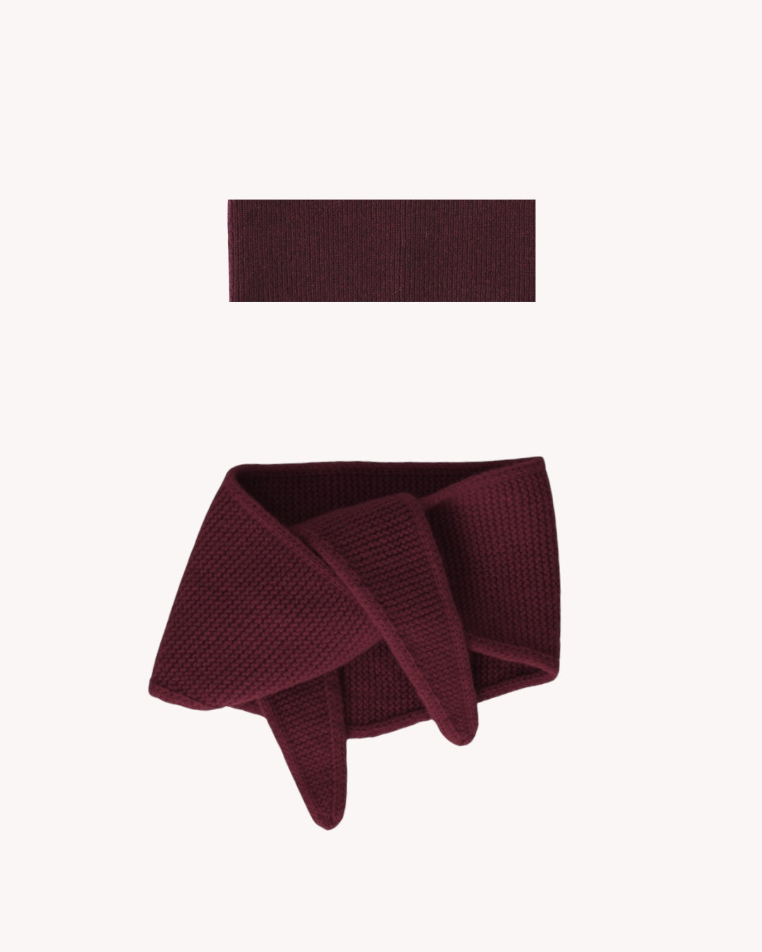 Set aus Stirnband und Mini Scarf - Burgundy
