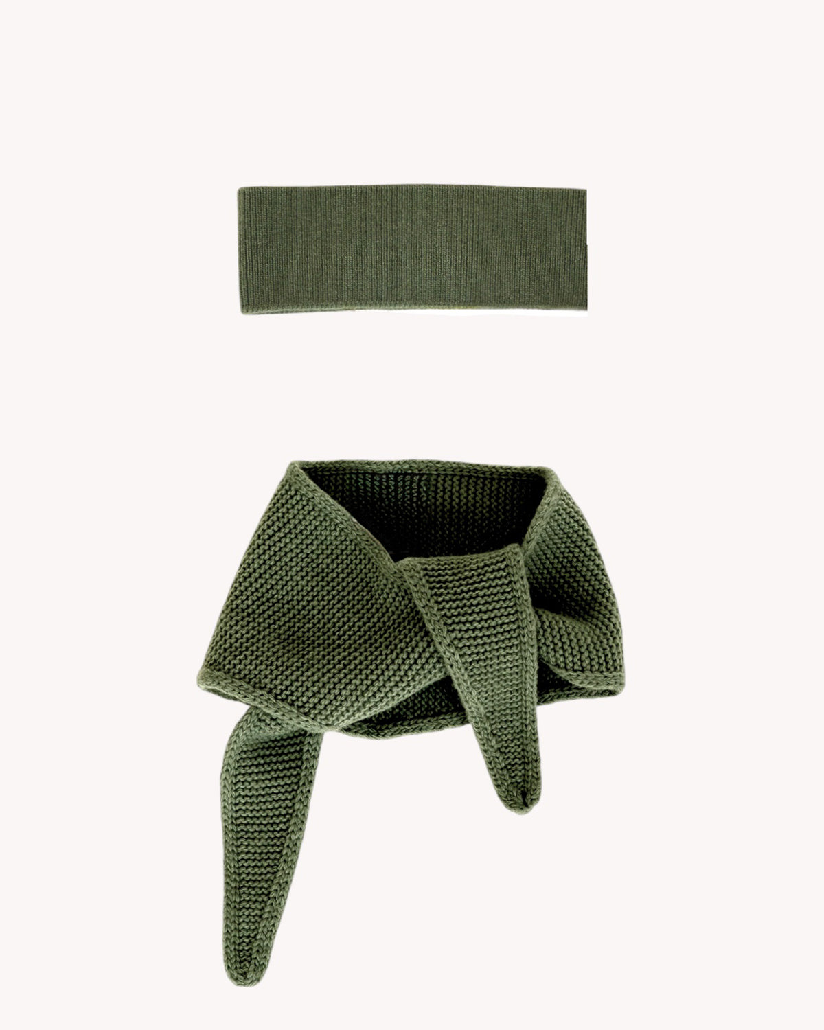 Set aus Stirnband und Mini Scarf – Khaki
