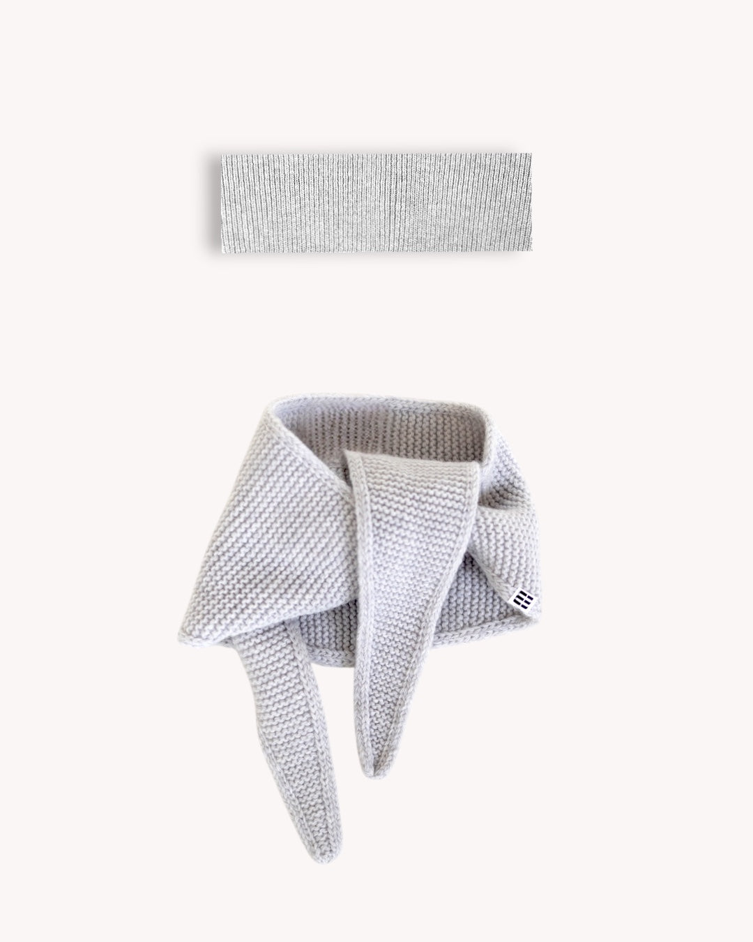 Set aus Stirnband und Mini Scarf – Light Grey