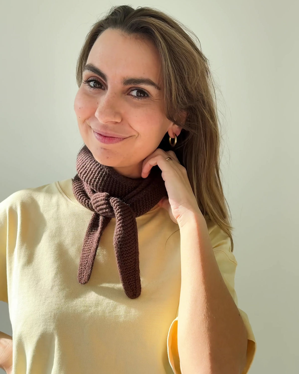Merino Mini Scarf – Mocha