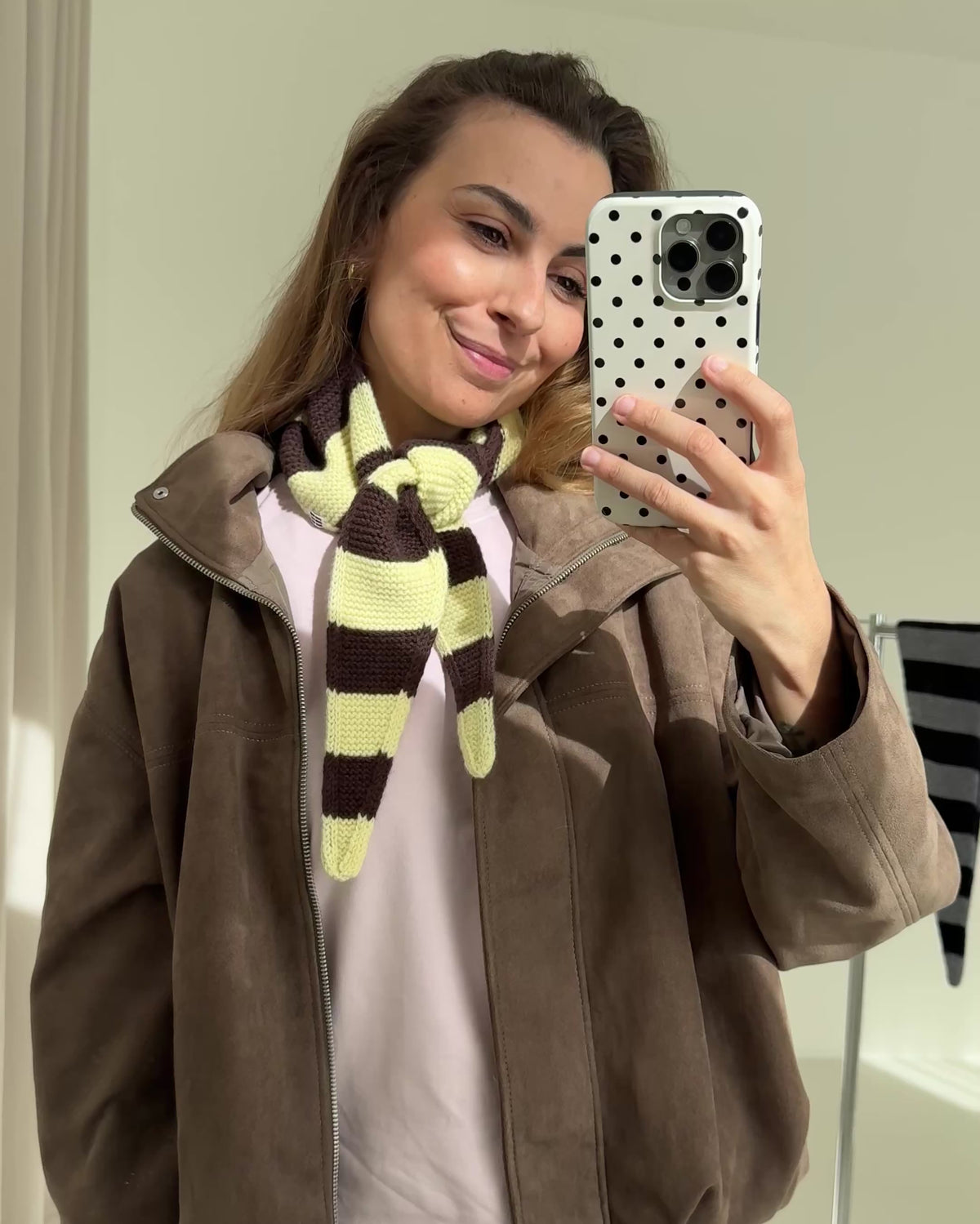 Mini Scarf Striped – Yellow/Mocha